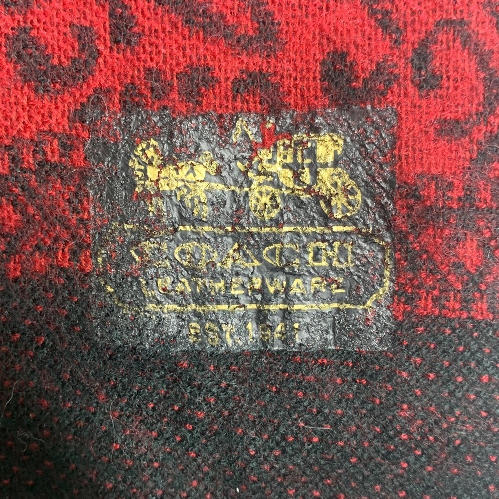 Coach red leapoard winter scarf - Picture 3 of 5
